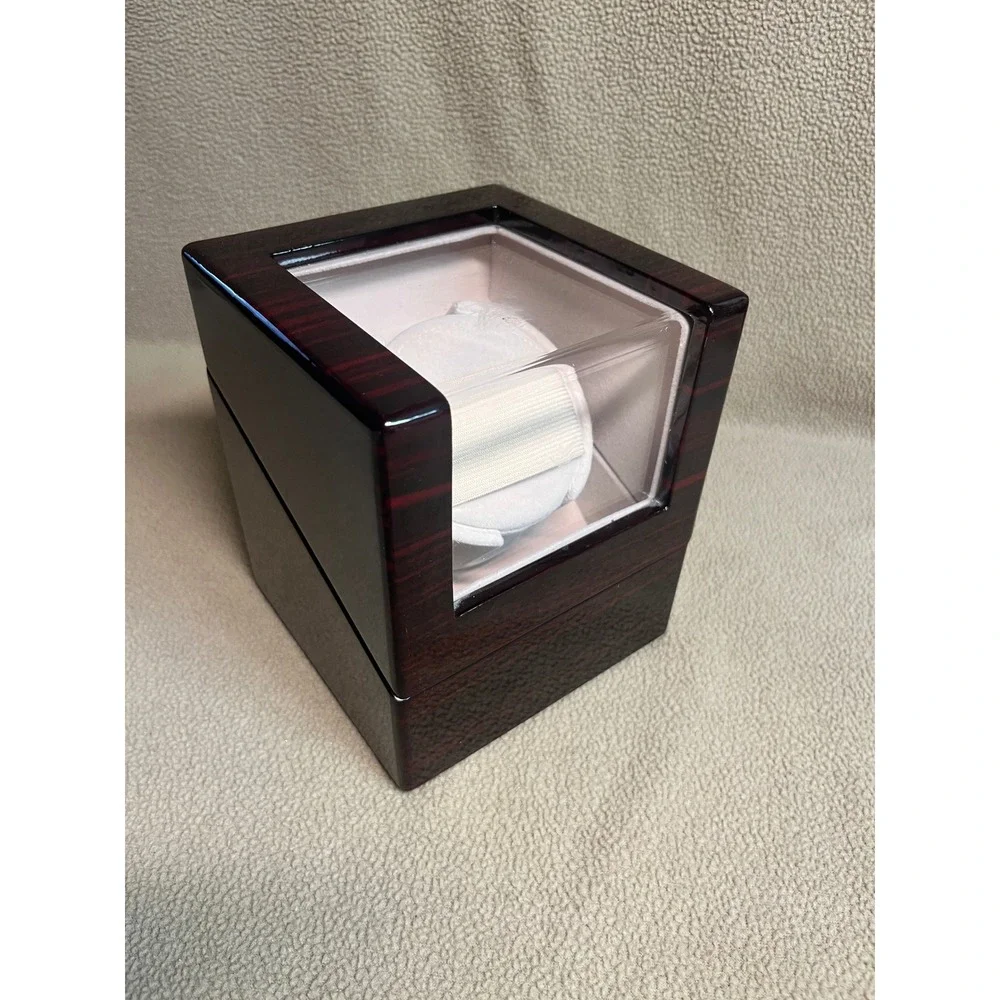 Chiyoda Single Automatic Watch Winder Mahogany Wood Gloss Finish Quiet Motor